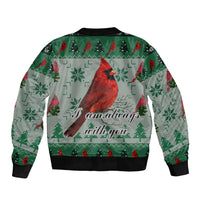 Cardinal I am Always With You Christmas Sleeve Zip Bomber Jacket Xmas Holiday Patterns - Wonder Print Shop