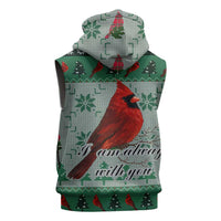 Cardinal I am Always With You Christmas Sleeveless Zip Hoodie Xmas Holiday Patterns - Wonder Print Shop