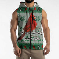 Cardinal I am Always With You Christmas Sleeveless Zip Hoodie Xmas Holiday Patterns - Wonder Print Shop