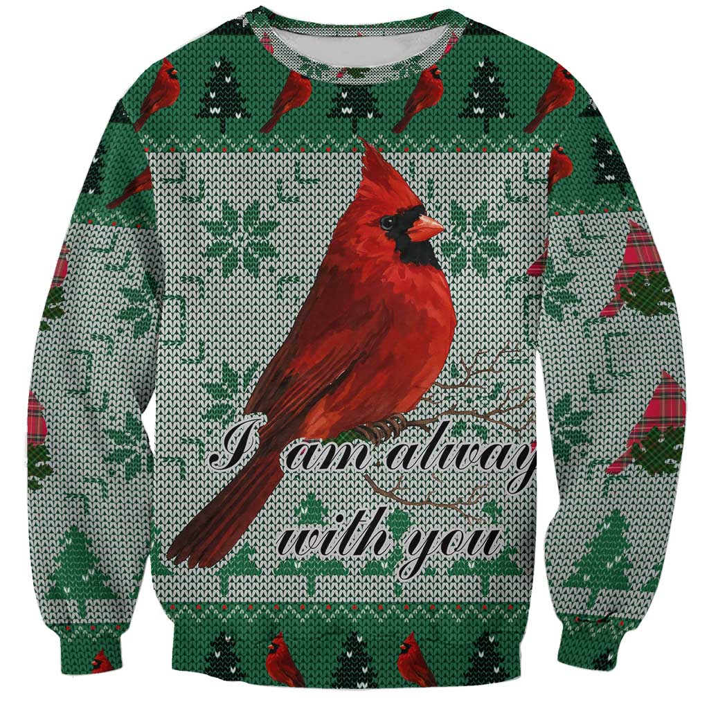 Cardinal I am Always With You Christmas Sweatshirt Xmas Holiday Patterns - Wonder Print Shop