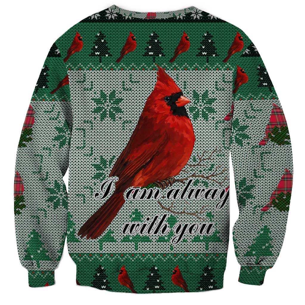 Cardinal I am Always With You Christmas Sweatshirt Xmas Holiday Patterns - Wonder Print Shop