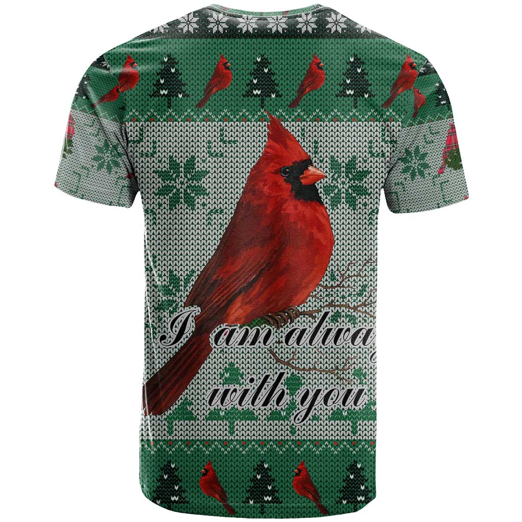 Cardinal I am Always With You Christmas T Shirt Xmas Holiday Patterns - Wonder Print Shop
