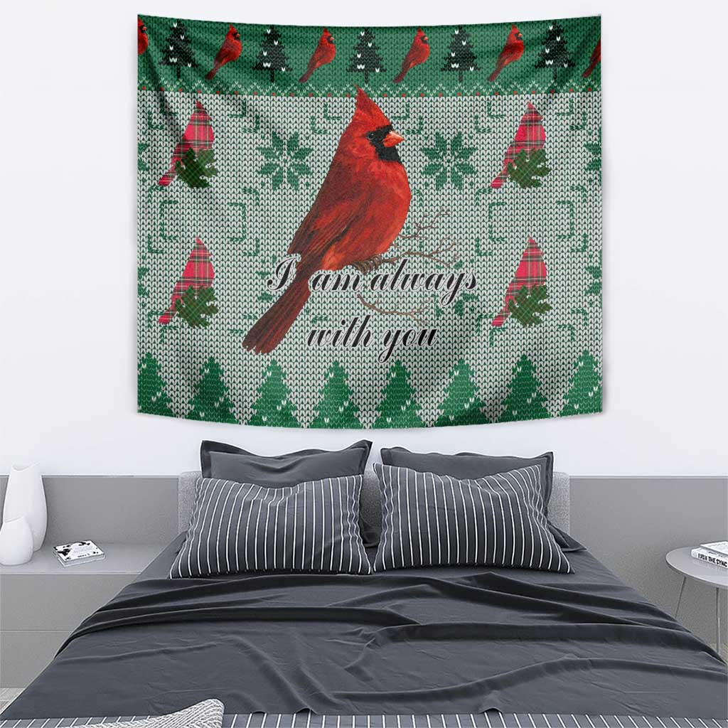 Cardinal I am Always With You Christmas Tapestry Xmas Holiday Patterns - Wonder Print Shop