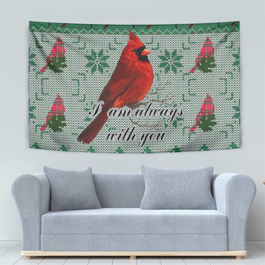 Cardinal I am Always With You Christmas Tapestry Xmas Holiday Patterns - Wonder Print Shop