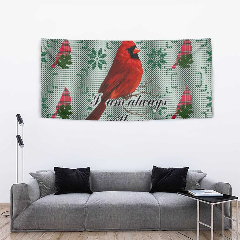 Cardinal I am Always With You Christmas Tapestry Xmas Holiday Patterns - Wonder Print Shop