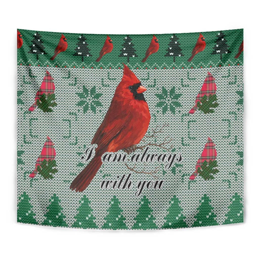 Cardinal I am Always With You Christmas Tapestry Xmas Holiday Patterns - Wonder Print Shop