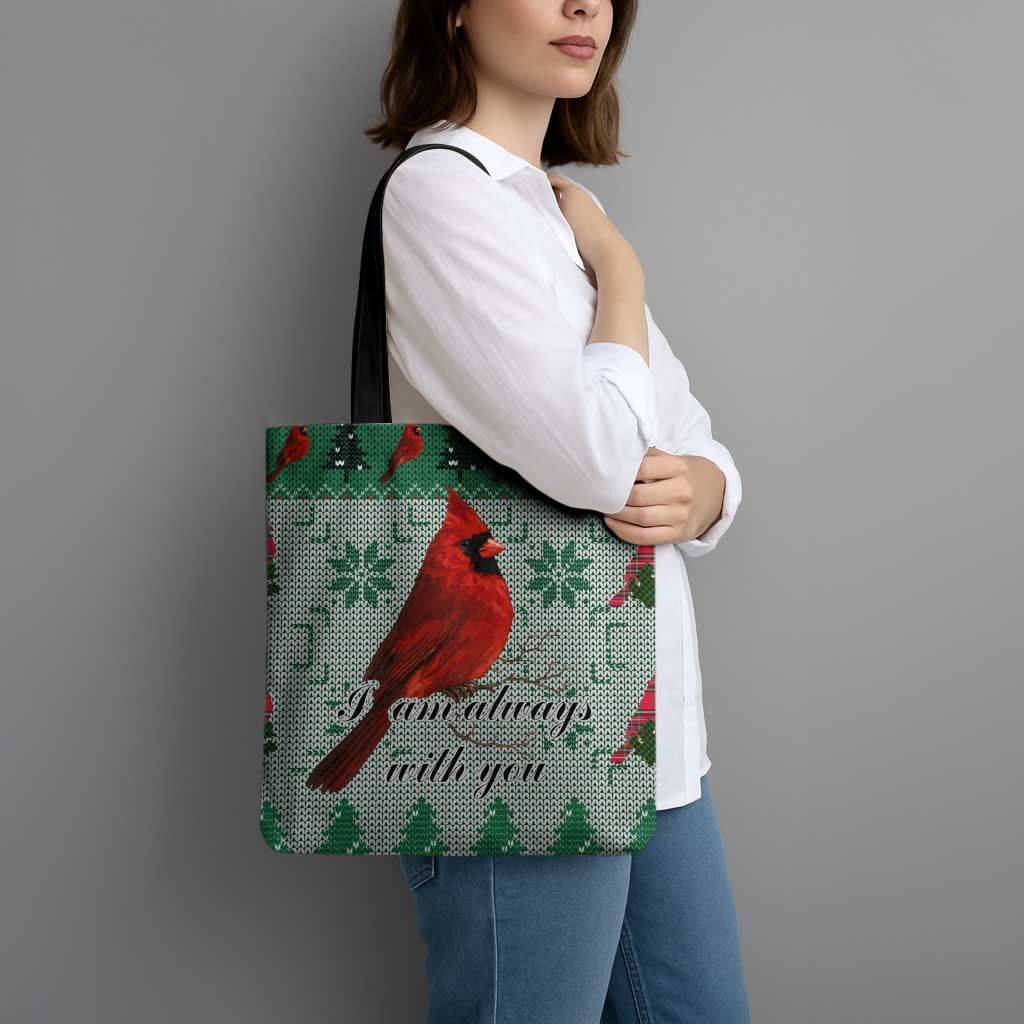 Cardinal I am Always With You Christmas Tote Bag Xmas Holiday Patterns - Wonder Print Shop
