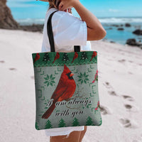 Cardinal I am Always With You Christmas Tote Bag Xmas Holiday Patterns - Wonder Print Shop