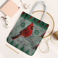 Cardinal I am Always With You Christmas Tote Bag Xmas Holiday Patterns - Wonder Print Shop