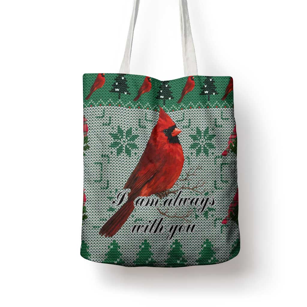 Cardinal I am Always With You Christmas Tote Bag Xmas Holiday Patterns - Wonder Print Shop