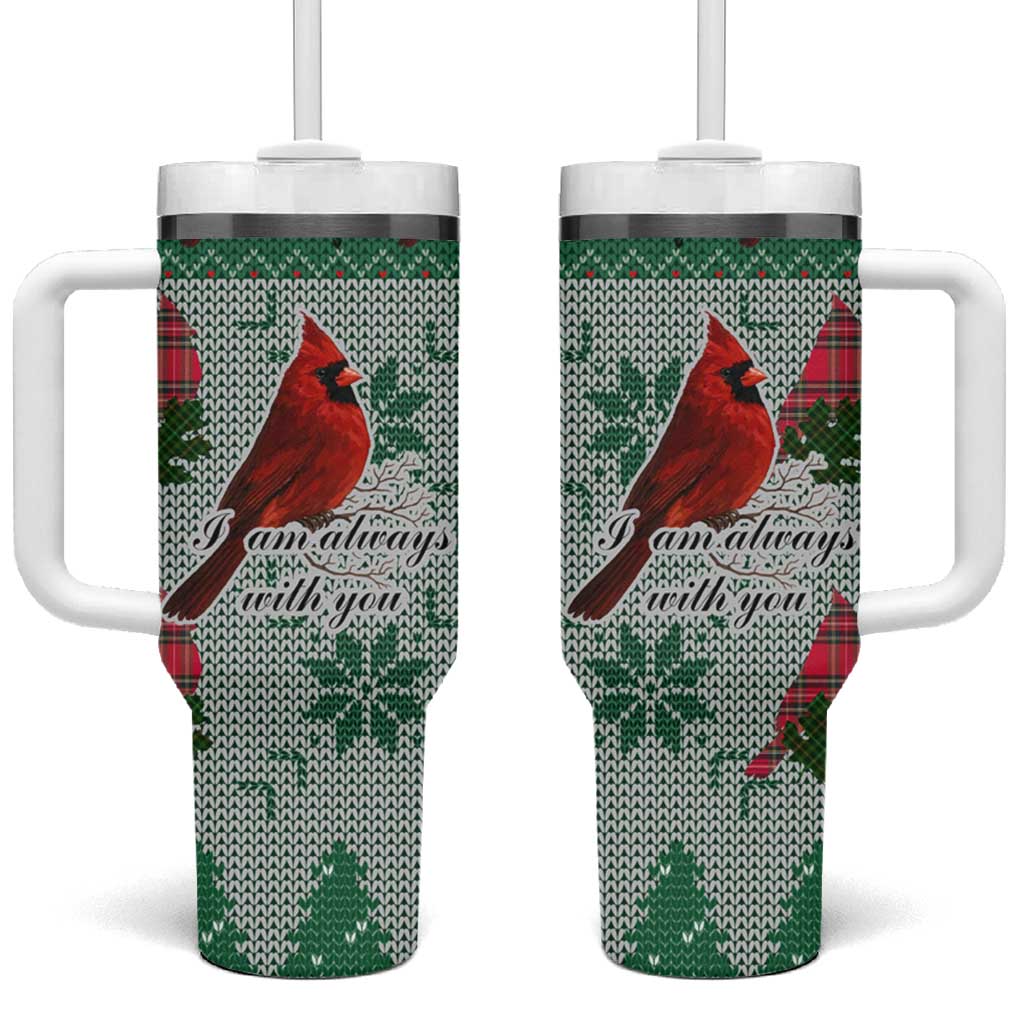 Cardinal I am Always With You Christmas Tumbler With Handle Xmas Holiday Patterns - Wonder Print Shop