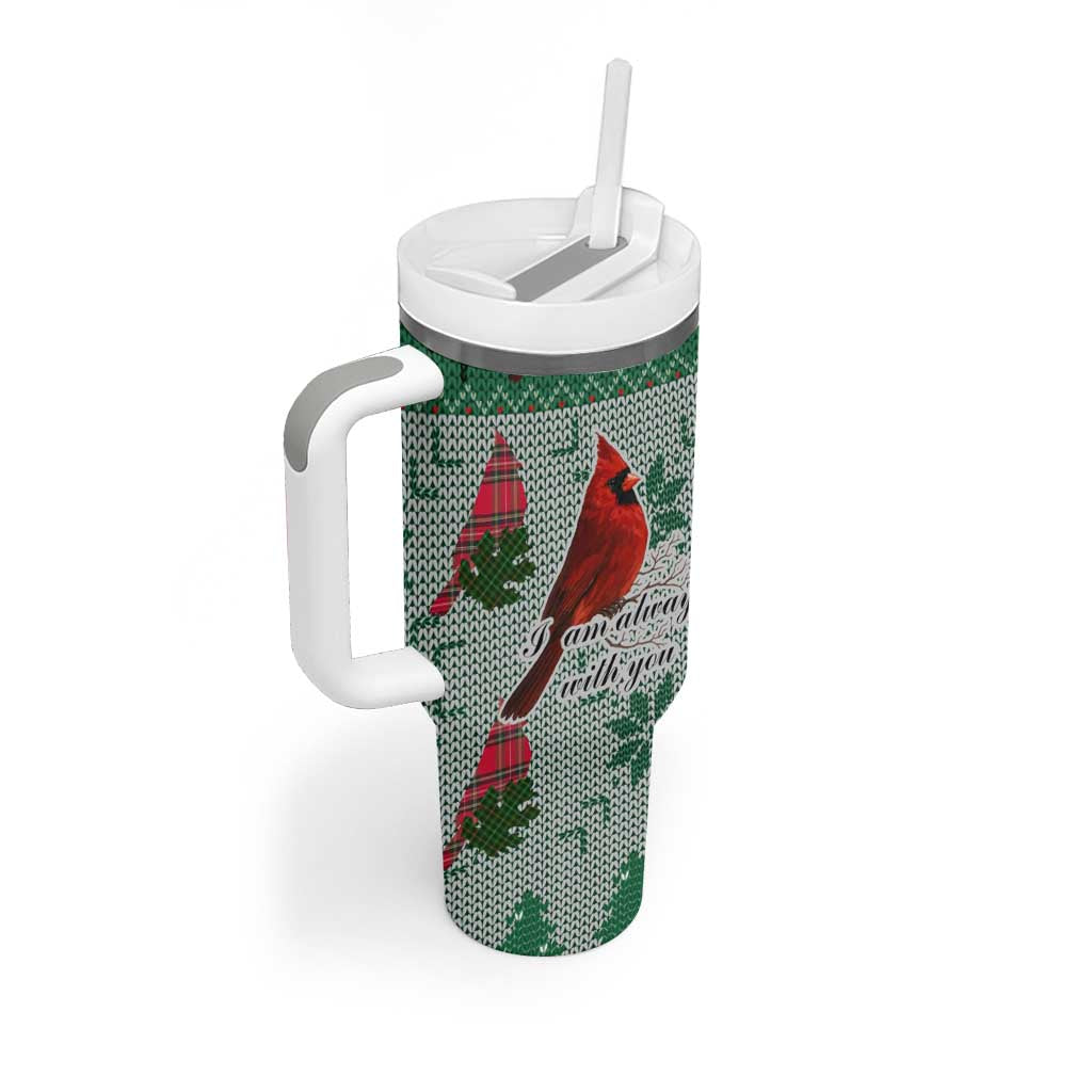 Cardinal I am Always With You Christmas Tumbler With Handle Xmas Holiday Patterns - Wonder Print Shop