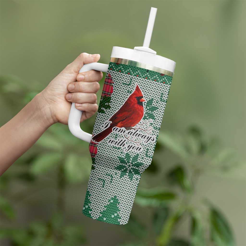 Cardinal I am Always With You Christmas Tumbler With Handle Xmas Holiday Patterns - Wonder Print Shop