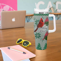 Cardinal I am Always With You Christmas Tumbler With Handle Xmas Holiday Patterns - Wonder Print Shop