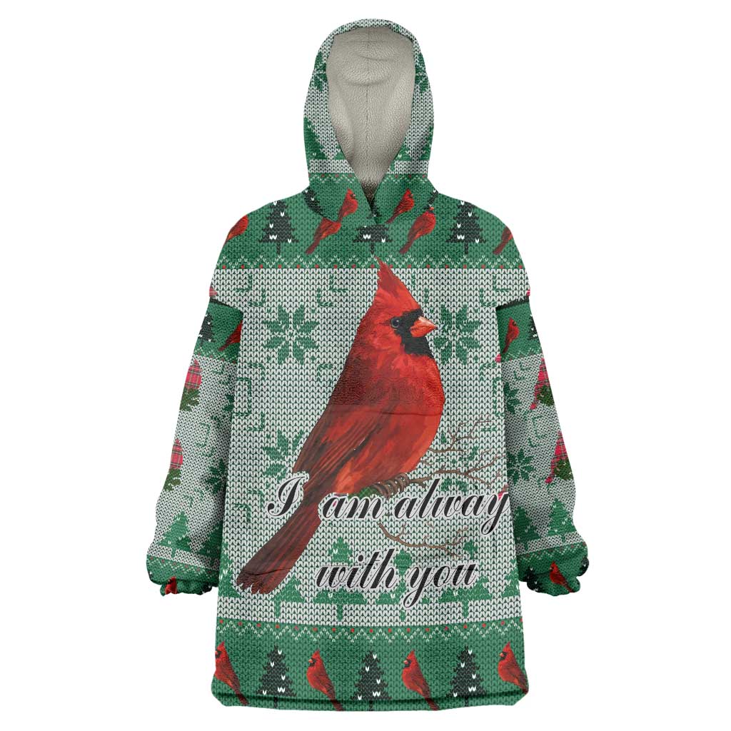 Cardinal I am Always With You Christmas Wearable Blanket Hoodie Xmas Holiday Patterns - Wonder Print Shop