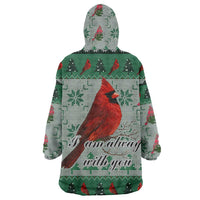Cardinal I am Always With You Christmas Wearable Blanket Hoodie Xmas Holiday Patterns - Wonder Print Shop
