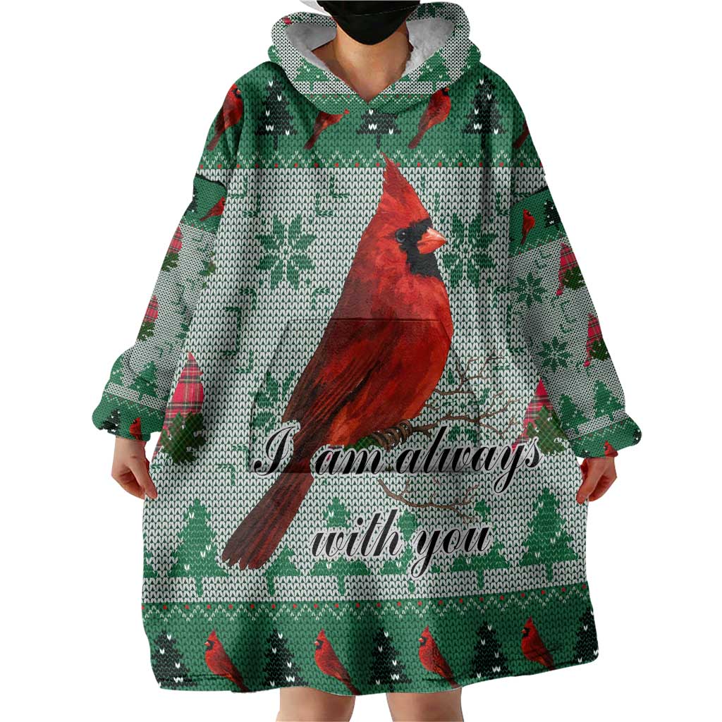 Cardinal I am Always With You Christmas Wearable Blanket Hoodie Xmas Holiday Patterns - Wonder Print Shop