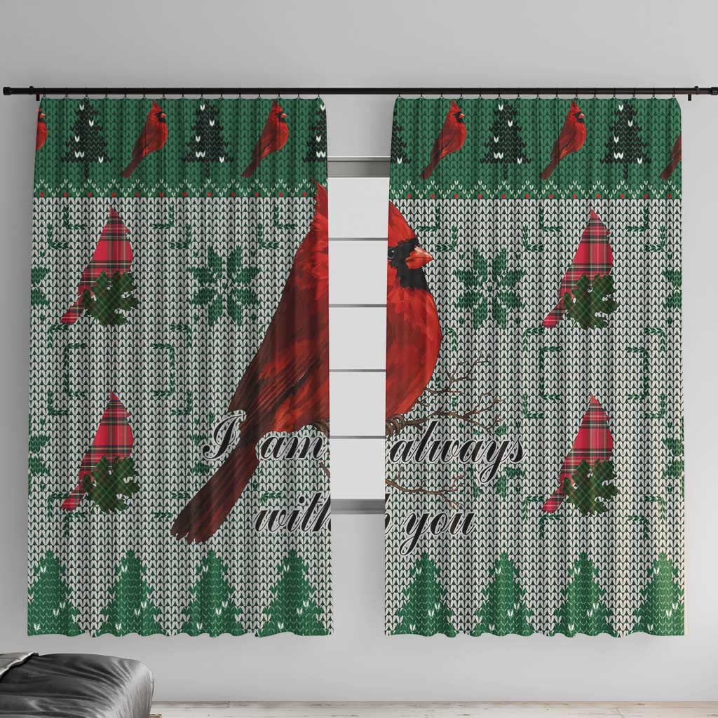 Cardinal I am Always With You Christmas Window Curtain Xmas Holiday Patterns - Wonder Print Shop