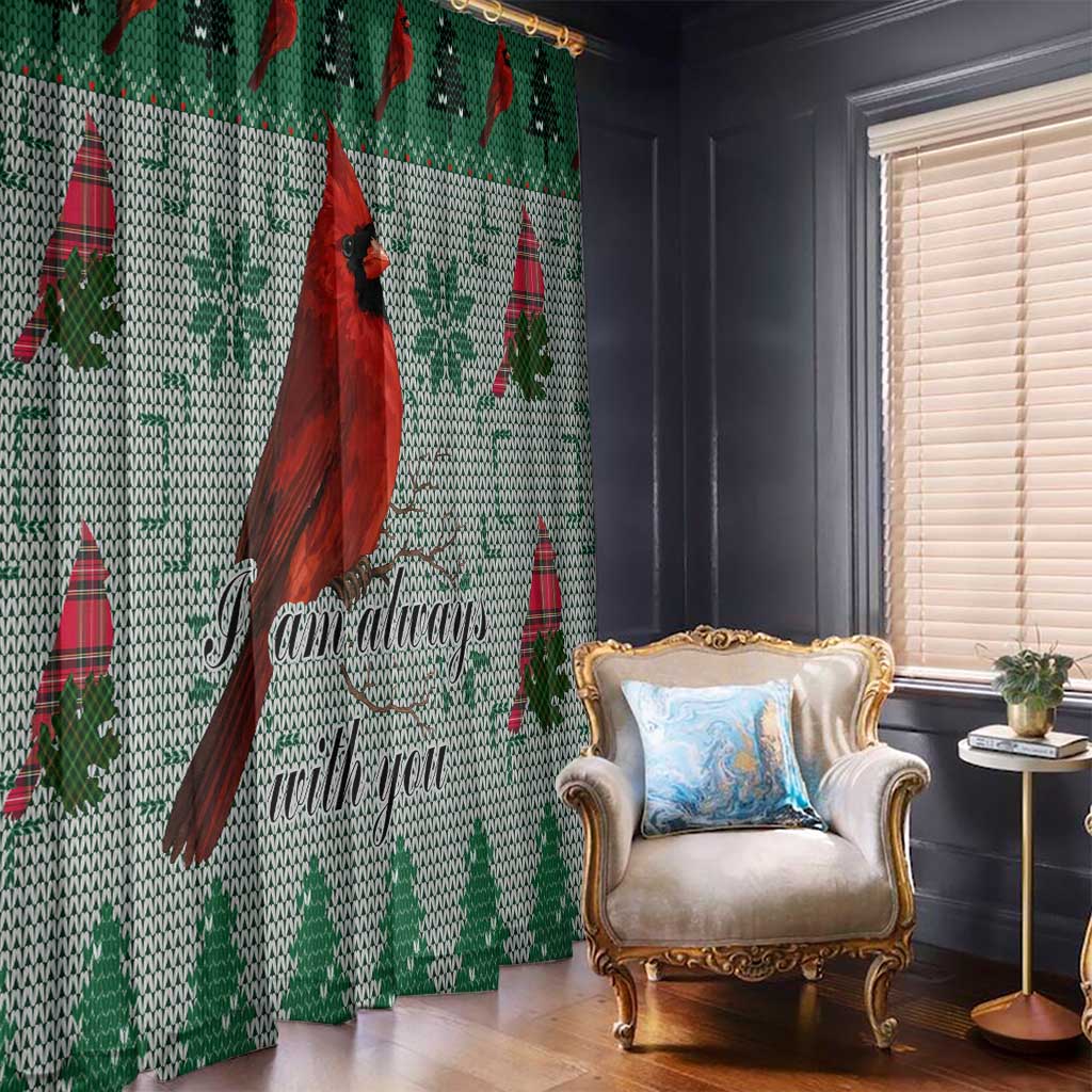 Cardinal I am Always With You Christmas Window Curtain Xmas Holiday Patterns - Wonder Print Shop