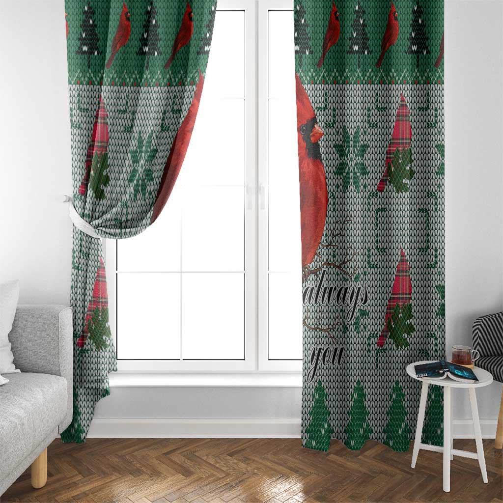 Cardinal I am Always With You Christmas Window Curtain Xmas Holiday Patterns - Wonder Print Shop