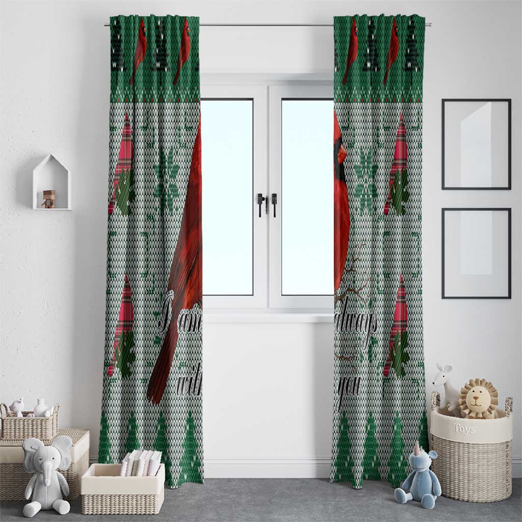 Cardinal I am Always With You Christmas Window Curtain Xmas Holiday Patterns - Wonder Print Shop