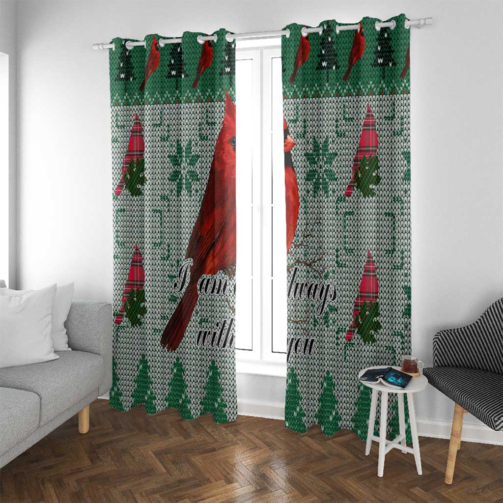 Cardinal I am Always With You Christmas Window Curtain Xmas Holiday Patterns - Wonder Print Shop