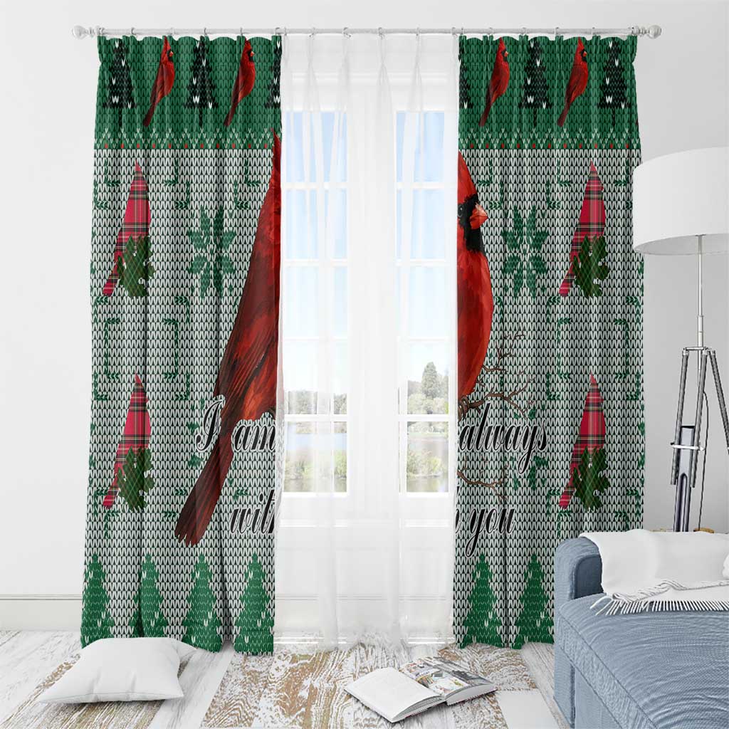 Cardinal I am Always With You Christmas Window Curtain Xmas Holiday Patterns - Wonder Print Shop