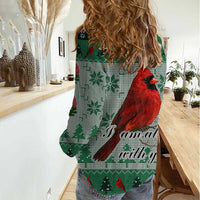 Cardinal I am Always With You Christmas Women Casual Shirt Xmas Holiday Patterns - Wonder Print Shop