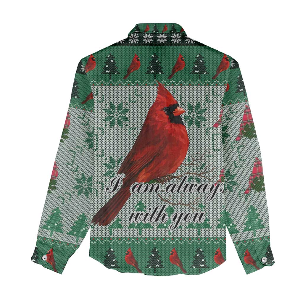 Cardinal I am Always With You Christmas Women Casual Shirt Xmas Holiday Patterns - Wonder Print Shop