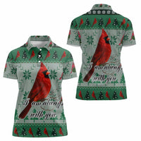Cardinal I am Always With You Christmas Women Polo Shirt Xmas Holiday Patterns - Wonder Print Shop