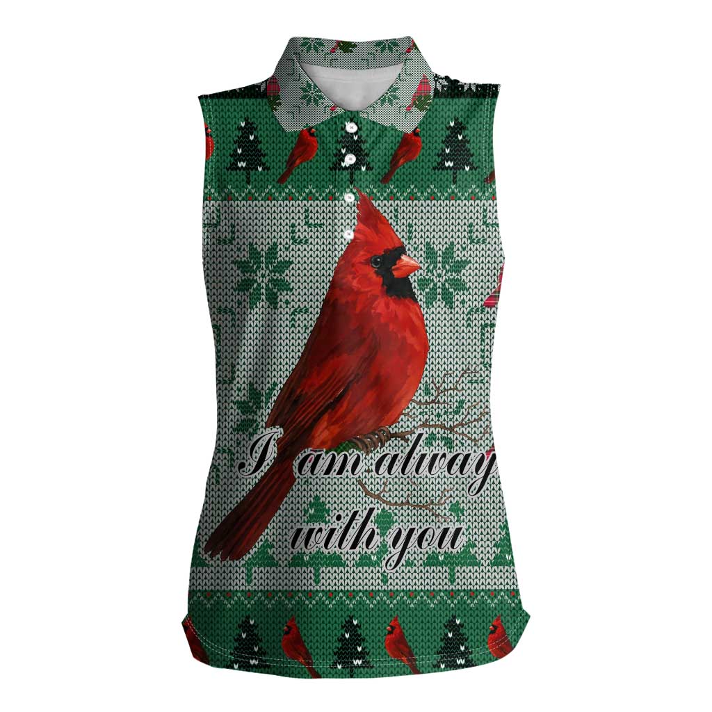 Cardinal I am Always With You Christmas Women Sleeveless Polo Shirt Xmas Holiday Patterns - Wonder Print Shop