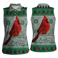 Cardinal I am Always With You Christmas Women Sleeveless Polo Shirt Xmas Holiday Patterns - Wonder Print Shop