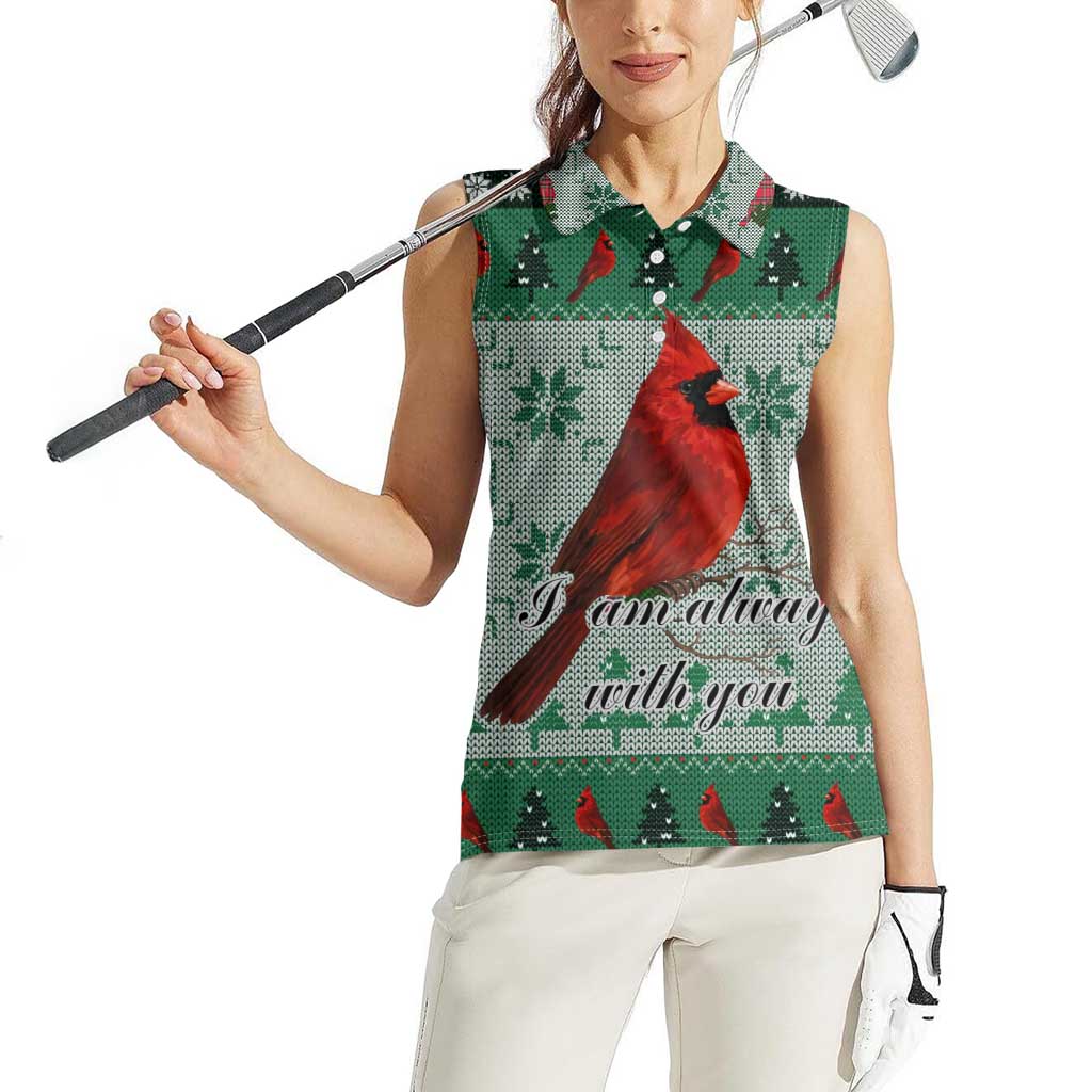 Cardinal I am Always With You Christmas Women Sleeveless Polo Shirt Xmas Holiday Patterns - Wonder Print Shop