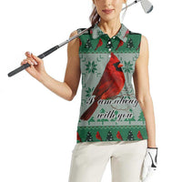 Cardinal I am Always With You Christmas Women Sleeveless Polo Shirt Xmas Holiday Patterns - Wonder Print Shop