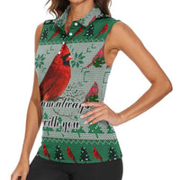 Cardinal I am Always With You Christmas Women Sleeveless Polo Shirt Xmas Holiday Patterns - Wonder Print Shop