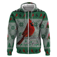 Cardinal I am Always With You Christmas Zip Hoodie Xmas Holiday Patterns - Wonder Print Shop