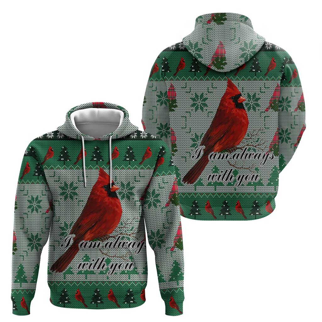 Cardinal I am Always With You Christmas Zip Hoodie Xmas Holiday Patterns - Wonder Print Shop