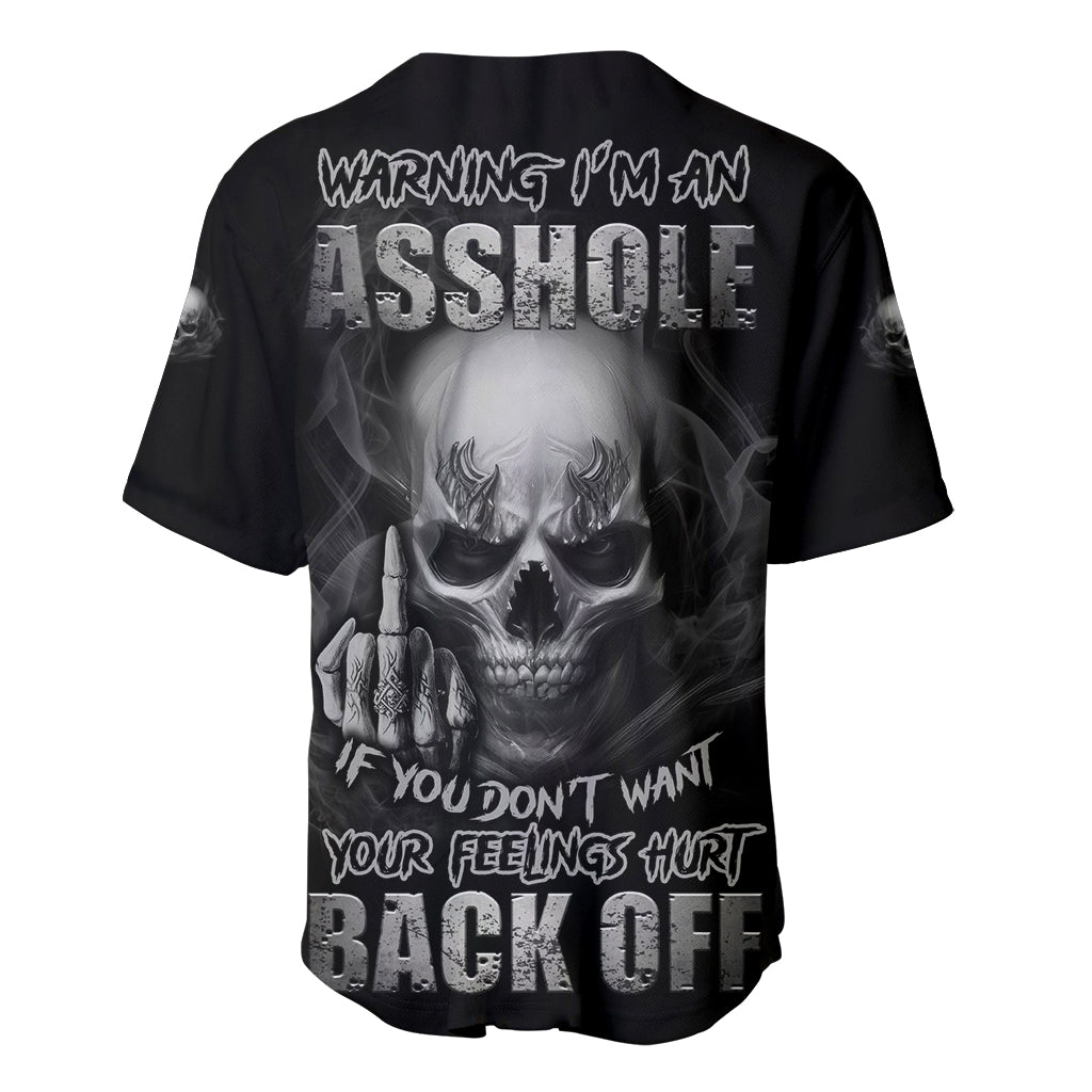 Warning I'm An A Mad Skull Baseball Jersey - Wonder Print Shop