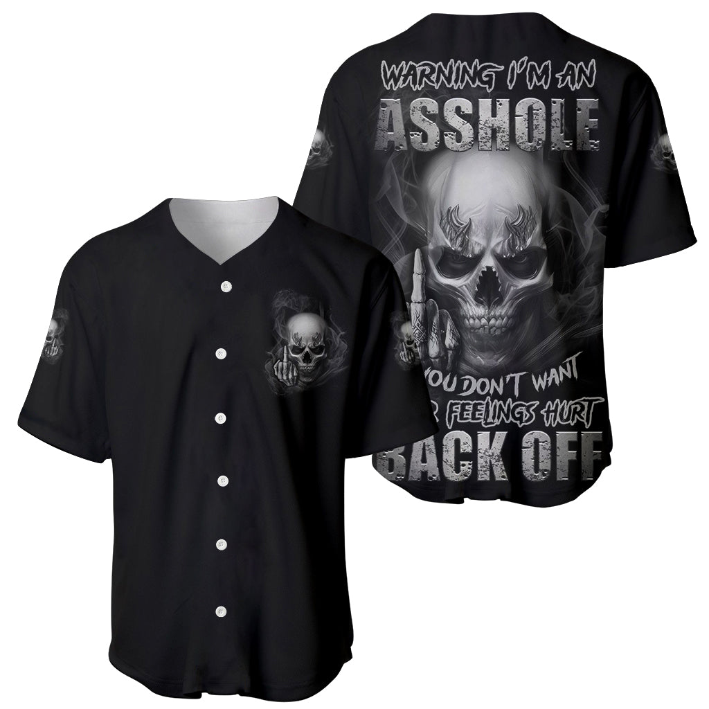 Warning I'm An A Mad Skull Baseball Jersey - Wonder Print Shop