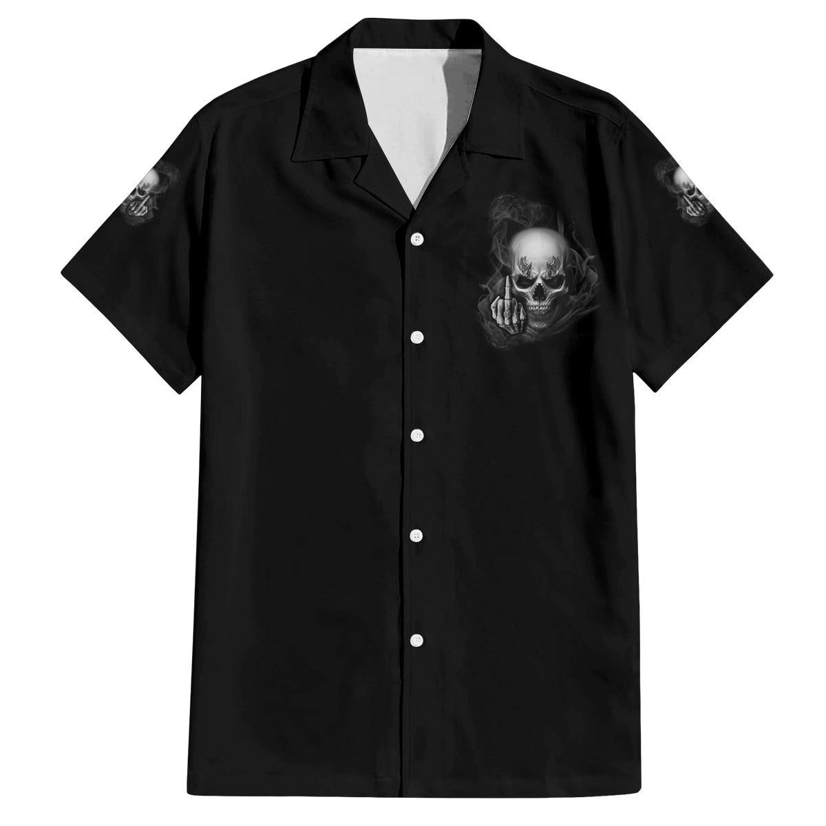 Warning I'm An A Mad Skull Family Matching Off Shoulder Short Dress and Hawaiian Shirt - Wonder Print Shop