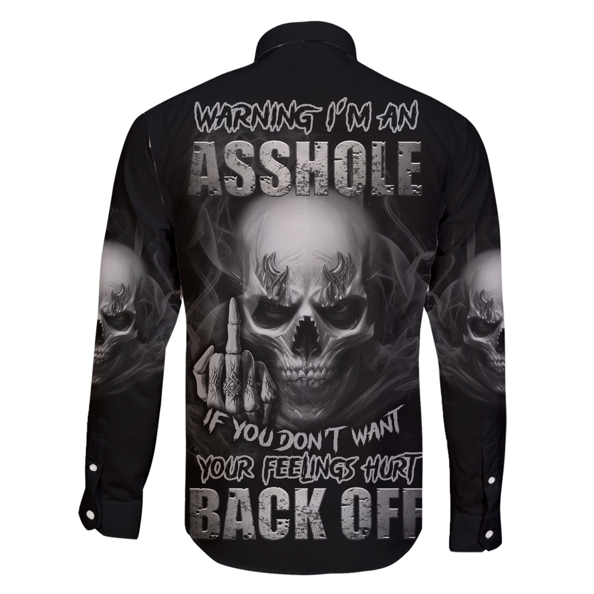 Warning I'm An A Mad Skull Family Matching Short Sleeve Bodycon Dress and Hawaiian Shirt - Wonder Print Shop