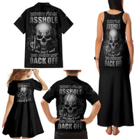 Warning I'm An A Mad Skull Family Matching Tank Maxi Dress and Hawaiian Shirt - Wonder Print Shop
