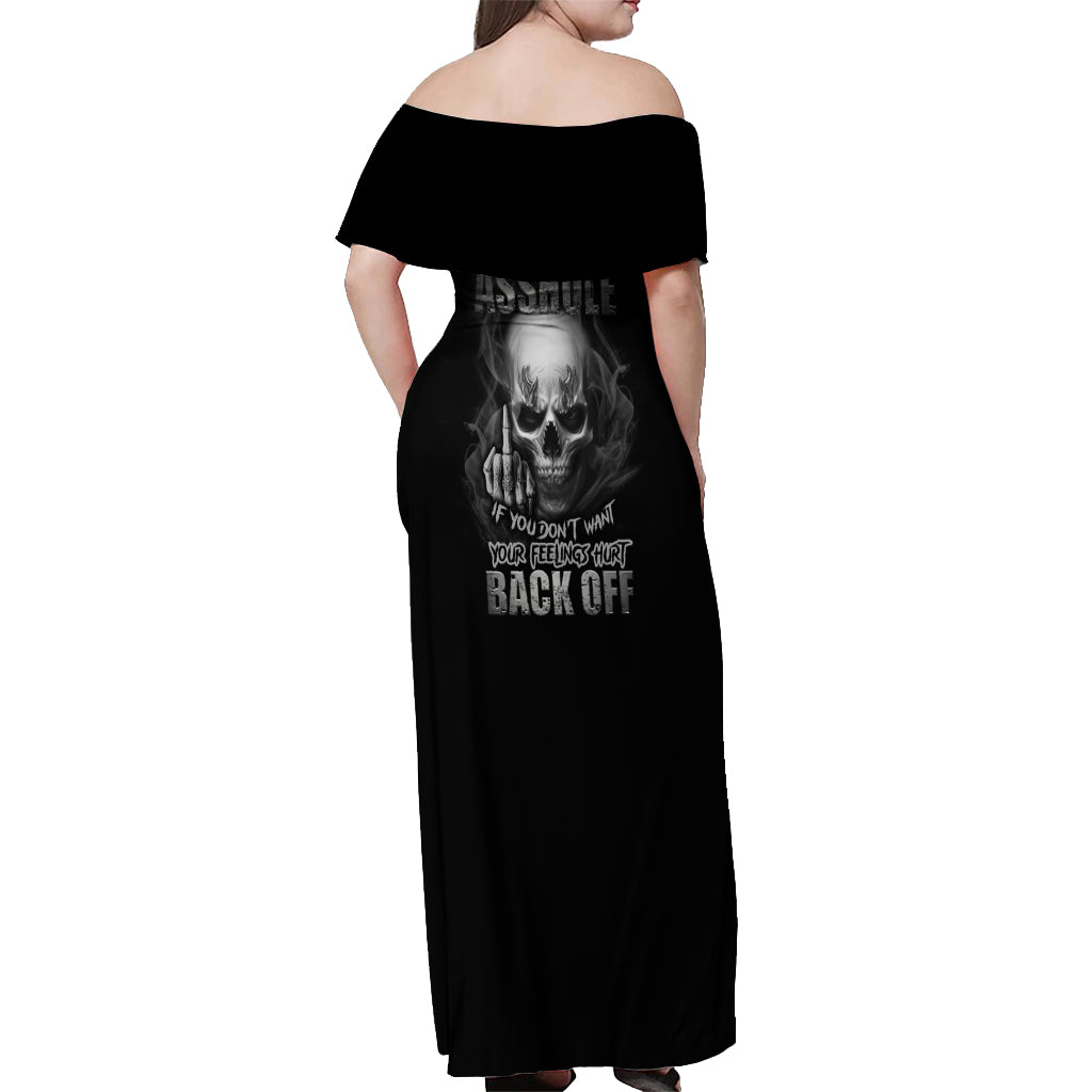 Warning I'm An A Mad Skull Off Shoulder Maxi Dress - Wonder Print Shop
