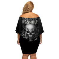 Warning I'm An A Mad Skull Off Shoulder Short Dress - Wonder Print Shop
