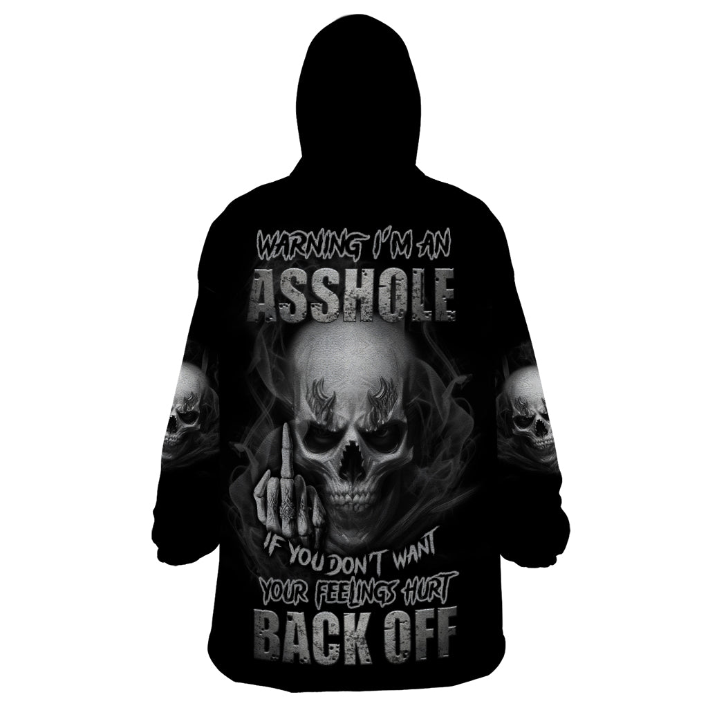 Warning I'm An A Mad Skull Wearable Blanket Hoodie - Wonder Print Shop
