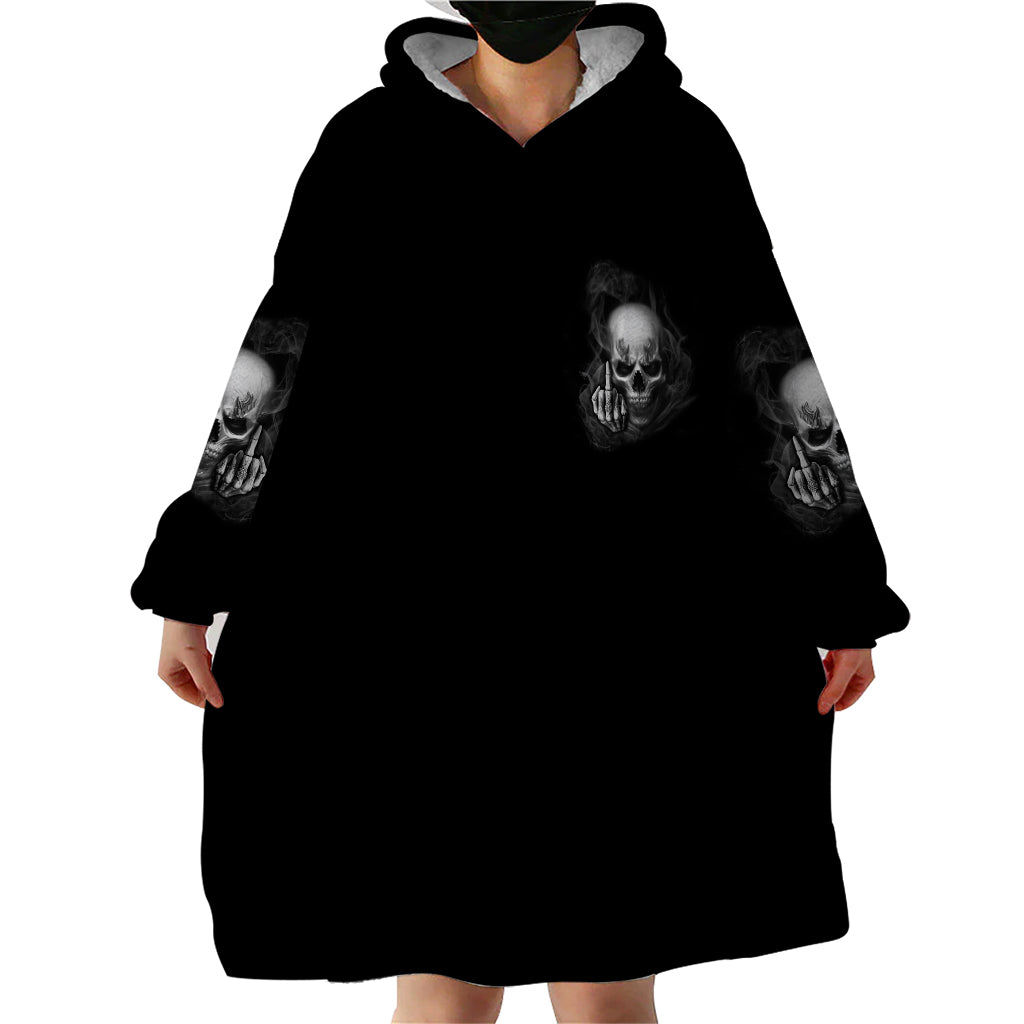 Warning I'm An A Mad Skull Wearable Blanket Hoodie - Wonder Print Shop