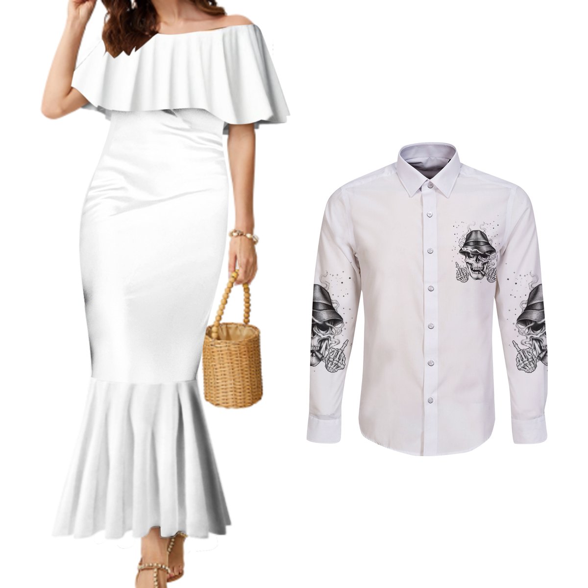 dont-like-my-attitude-couples-matching-mermaid-dress-and-long-sleeve-button-shirt
