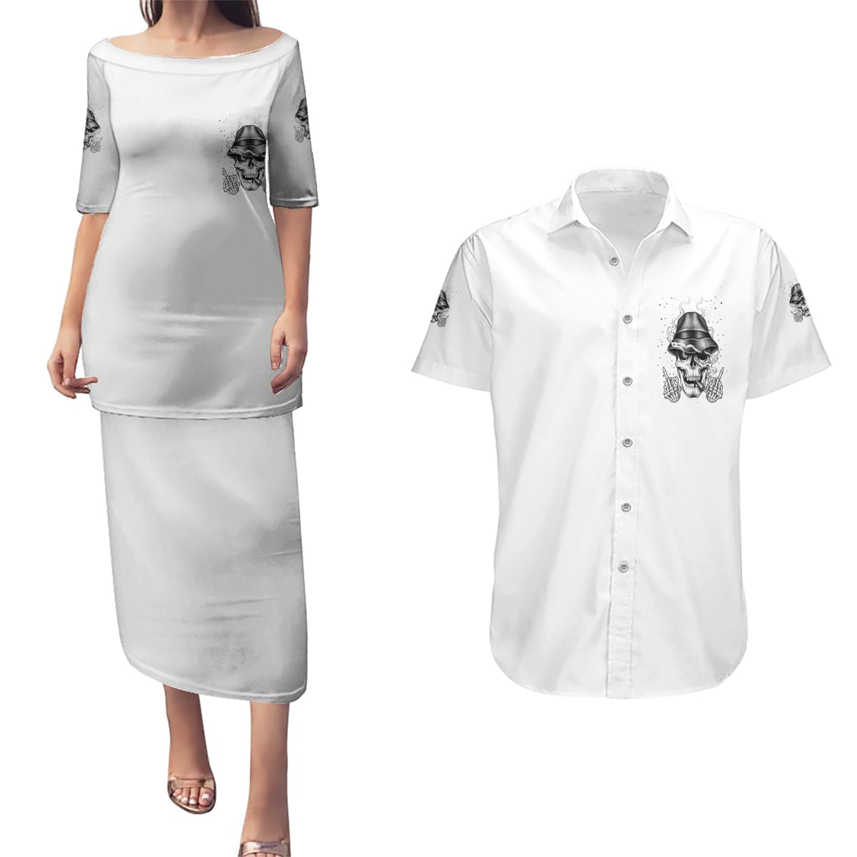 Don't Like My Attitude Couples Matching Puletasi Dress and Hawaiian Shirt - Wonder Print Shop