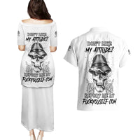 Don't Like My Attitude Couples Matching Puletasi Dress and Hawaiian Shirt - Wonder Print Shop