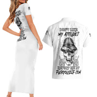Don't Like My Attitude Couples Matching Short Sleeve Bodycon Dress and Hawaiian Shirt - Wonder Print Shop